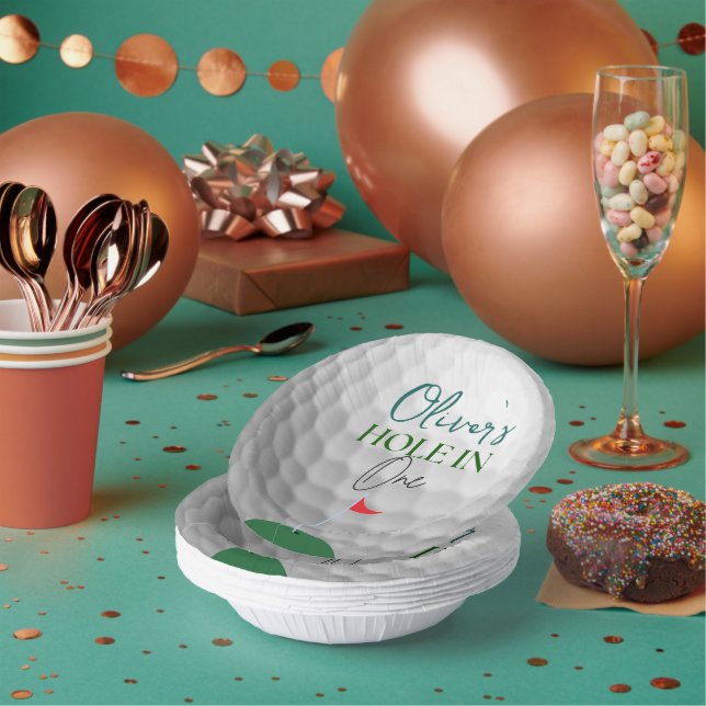 Hole in one boy first birthday  paper plate (Multi)
