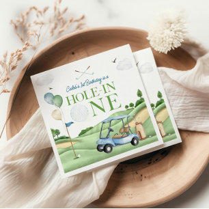 Hole In One Boy Golf First Birthday Par-Tee Napkin