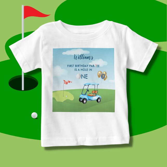 Hole In One Boy Golf  Par-tee 1st Birthday  Baby T-Shirt (Creator Uploaded)