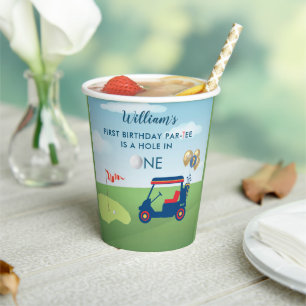 Hole In One Boy Golf Par-tee 1st Birthday Paper Cups