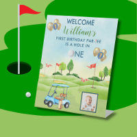 Hole In One Boy Golf Par-tee Photo 1st Birthday