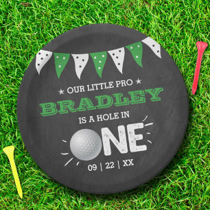 Hole In One Boys Golf 1st Birthday Par-tee Paper Plate