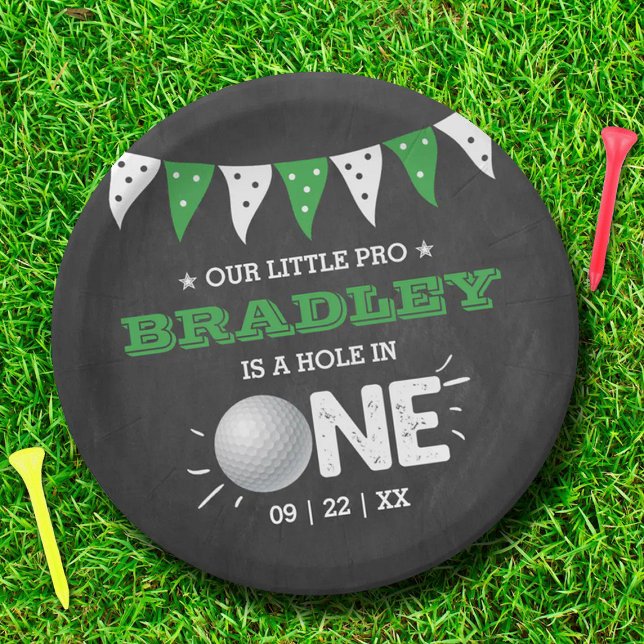 Hole In One Boys Golf 1st Birthday Par-tee Paper Plate (Creator Uploaded)