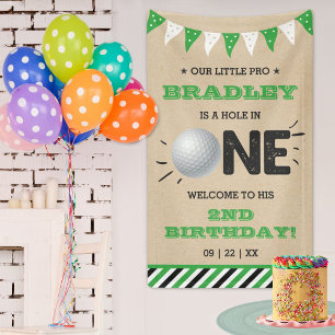 Hole In One Boys Golf 1st Birthday Par-tee Welcome Banner
