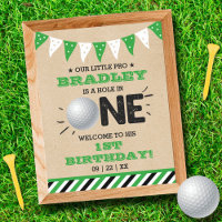 Hole In One Boys Golf 1st Birthday Par-tee Welcome