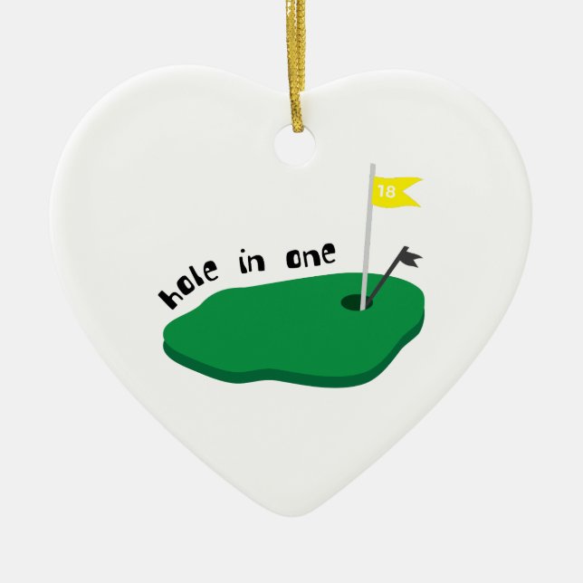 Hole In One Ceramic Tree Decoration (Front)