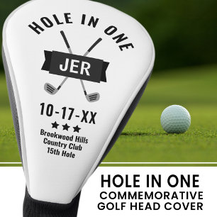 Hole in One Classic Golfer Custom Black & White  Golf Head Cover