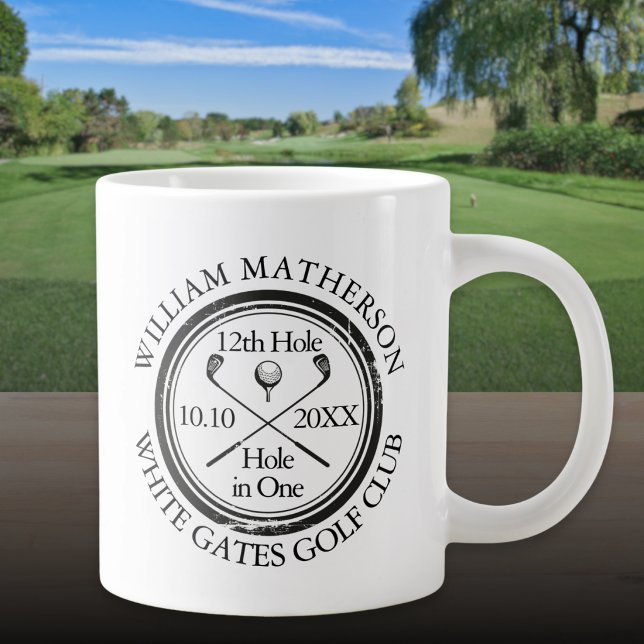 Hole in One Classic Personalised Golf Large Coffee Mug (Hole in One Classic Personalized Golf Giant Coffee Mug)