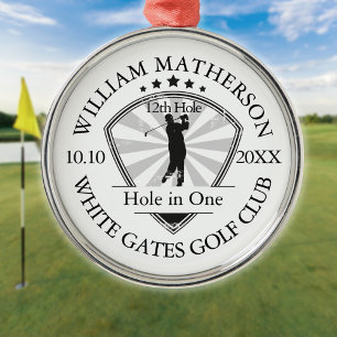 Hole in One Classic Personalised Golf Metal Tree Decoration