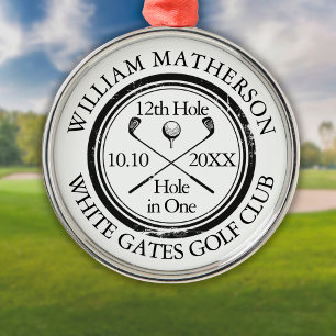 Hole in One Classic Personalised Golf Metal Tree Decoration