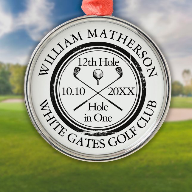 Hole in One Classic Personalised Golf Metal Tree Decoration (Creator Uploaded)