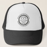 Hole in One Classic Personalised Golf Trucker Hat<br><div class="desc">Featuring an aged stamp effect classic retro design. Personalise the name,  location hole number and date to create a great golf keepsake to celebrate that fantastic hole in one. Designed by Thisisnotme©</div>