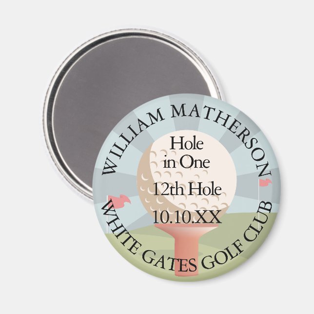 Hole in One Classic Personalised Magnet (Front/Back)