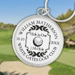 Hole in One Classic Personalized Golf Key Ring<br><div class="desc">Featuring an aged stamp effect classic retro design. Personalize the name,  location hole number and date to create a great golf keepsake to celebrate that fantastic hole in one. Designed by Thisisnotme©</div>