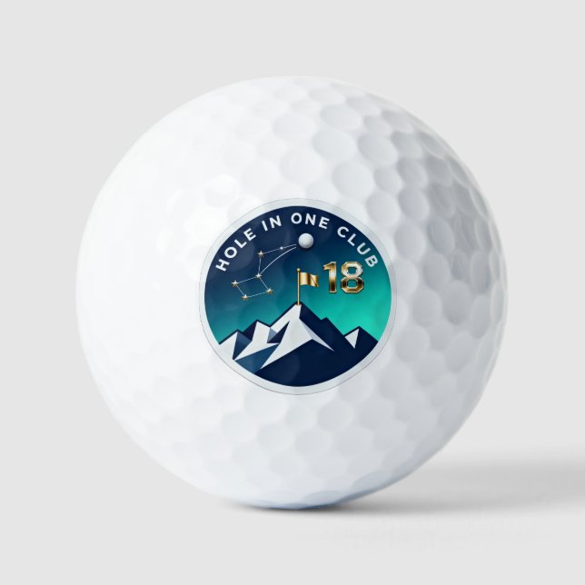 Hole In One Club 18 | Night Sky Mountain Golf  Golf Balls (Front)