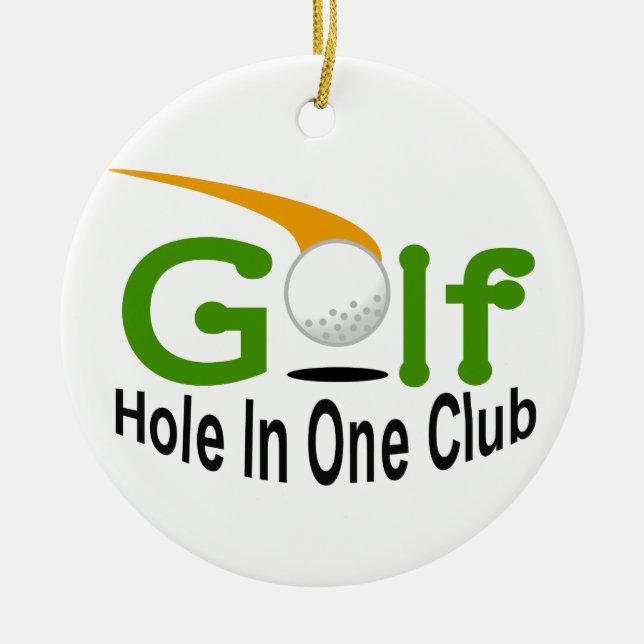 Hole in One Club Ceramic Tree Decoration (Front)