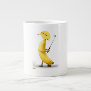 Hole In One – Funny Banana Golf Club Cartoon Retro Large Coffee Mug