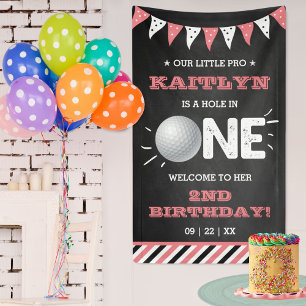 Hole In One Girls Golf 1st Birthday Par-tee Banner