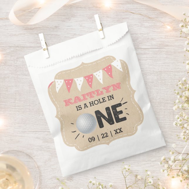 Hole In One Girls Golf 1st Birthday Par-tee Favour Bags (Clipped)