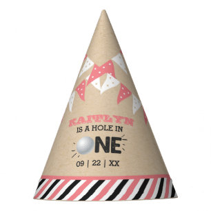 Hole In One Girls Golf 1st Birthday Par-tee Party Hat