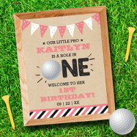 Hole In One Girls Golf 1st Birthday Par-tee