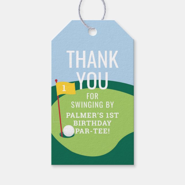 Hole in One Girls Golf Party Favour Tag (Front)