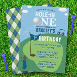 Hole In One Golf 1st Birthday Invitation<br><div class="desc">Celebrate in style with these golf themed 1st birthday invitations. This design is easy to personalise with your special event wording and your guests will be thrilled when they receive these fabulous invites.</div>