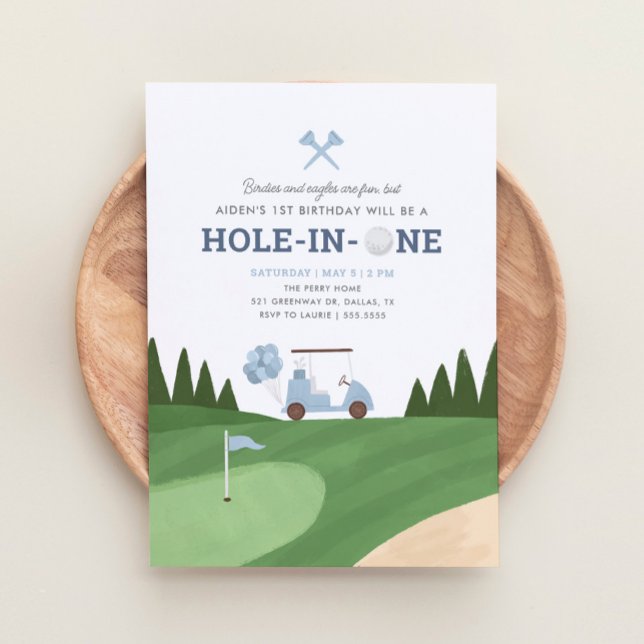 Hole in One Golf 1st Birthday Invitation (Creator Uploaded)