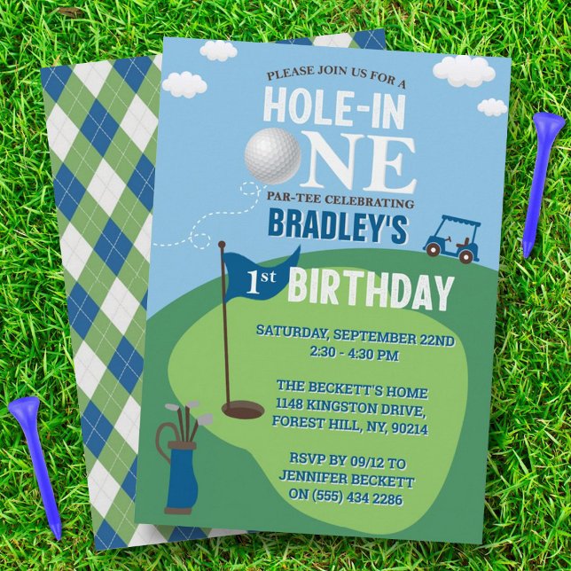 Hole In One Golf 1st Birthday Invitation (Creator Uploaded)