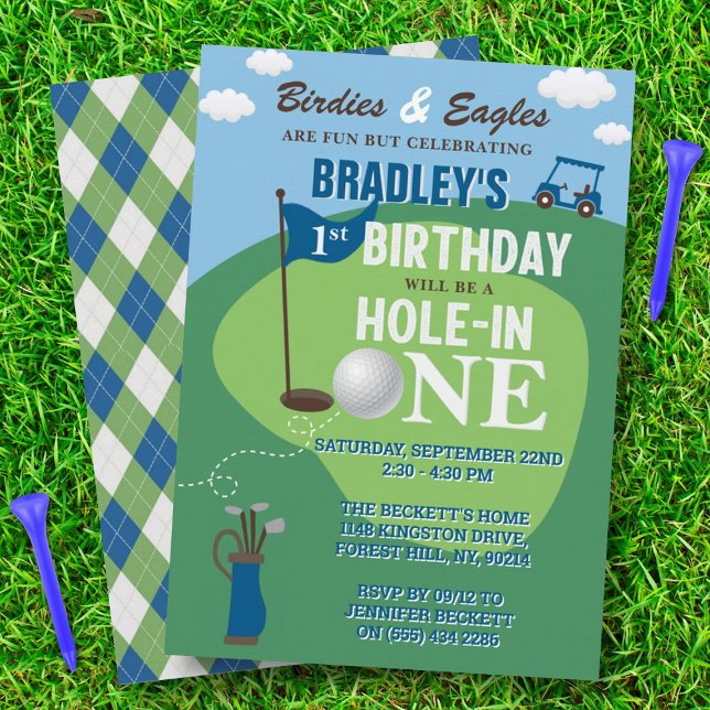 Hole In One Golf 1st Birthday Invitation (Creator Uploaded)