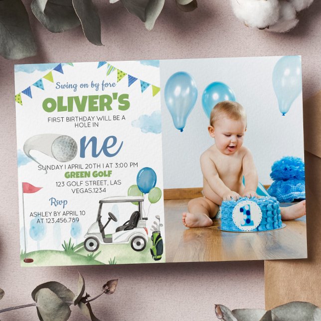 Hole In One Golf 1st Birthday Invitation (Creator Uploaded)