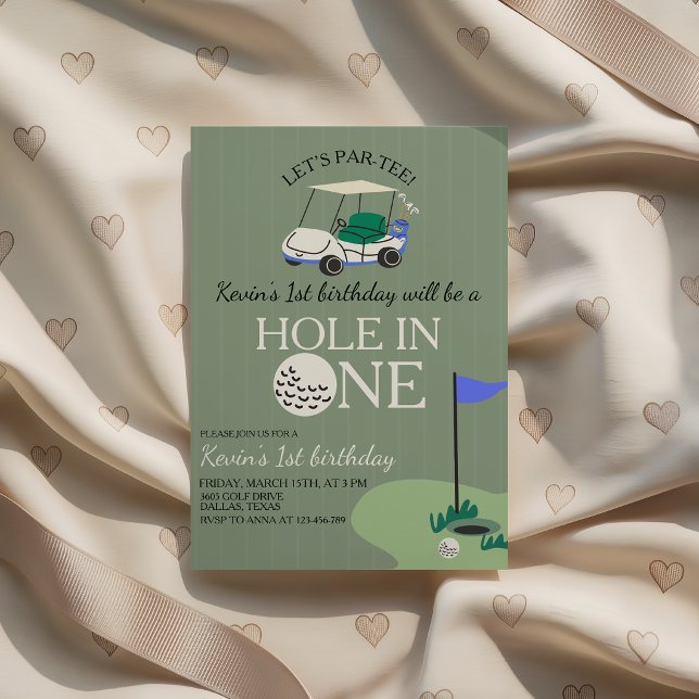 Hole in ONE Golf 1st Birthday Invite (Creator Uploaded)