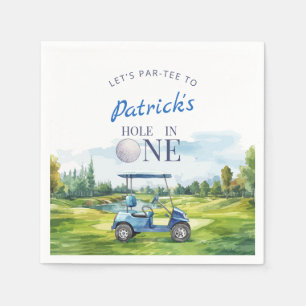 Hole In One Golf 1st Birthday  Napkin
