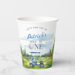Hole In One Golf 1st Birthday Paper Cups