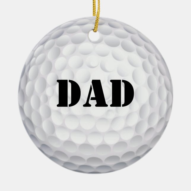 Hole In One! Golf Ball Ceramic Tree Decoration (Front)