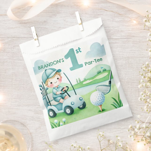 Hole in One Golf Boy 1st Par-tee Birthday Favour Bags (Clipped)