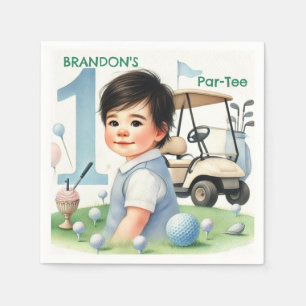 Hole in One Golf Boy 1st Par-tee Birthday Napkin