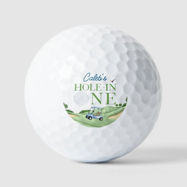 Hole In One Golf Boy First Birthday Par-Tee Golf Balls (Front)