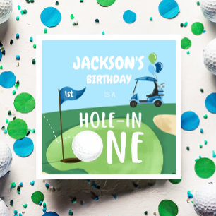 Hole In One Golf Boy First Birthday Par-Tee Napkin