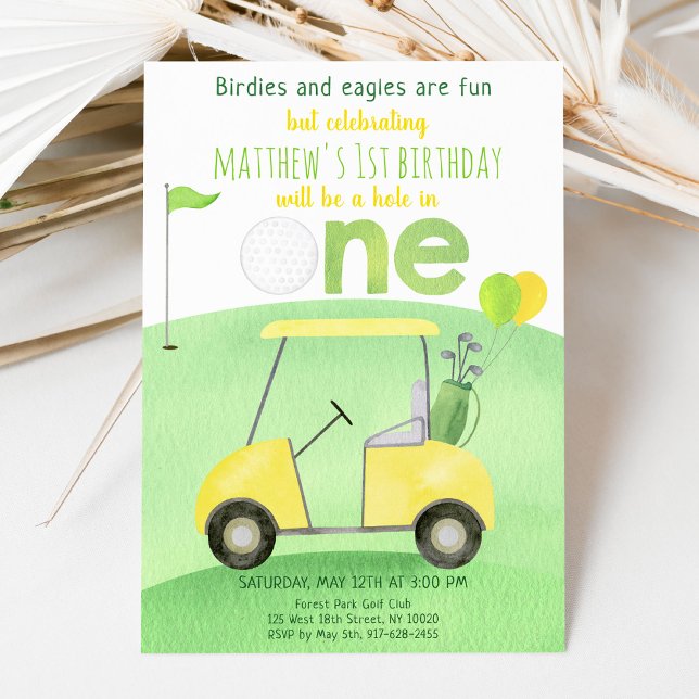 Hole In One Golf First Birthday Invitation (Creator Uploaded)