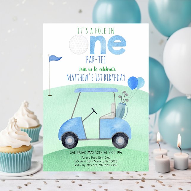 Hole In One Golf First Birthday Invitation (Creator Uploaded)