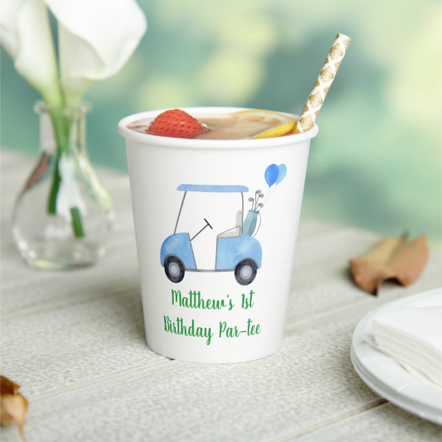 Hole In One Golf First Birthday Par-tee Paper Cups (Insitu)