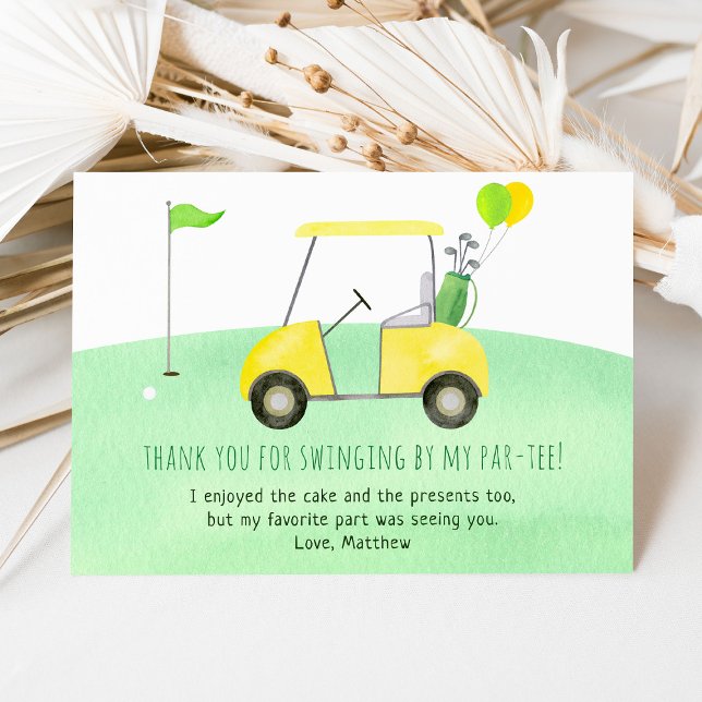 Hole In One Golf First Birthday Thank You Card (Creator Uploaded)