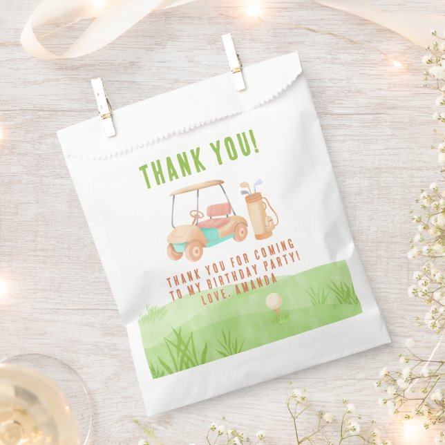 Hole In One Golf First Birthday Thank you Favour Bags (Clipped)