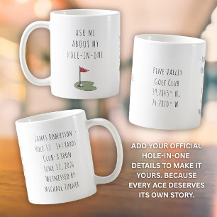 Hole In One Golf Gift for Him Minimal Keepsake Coffee Mug