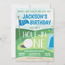 Hole in One Golf Invitation First Birthday Party