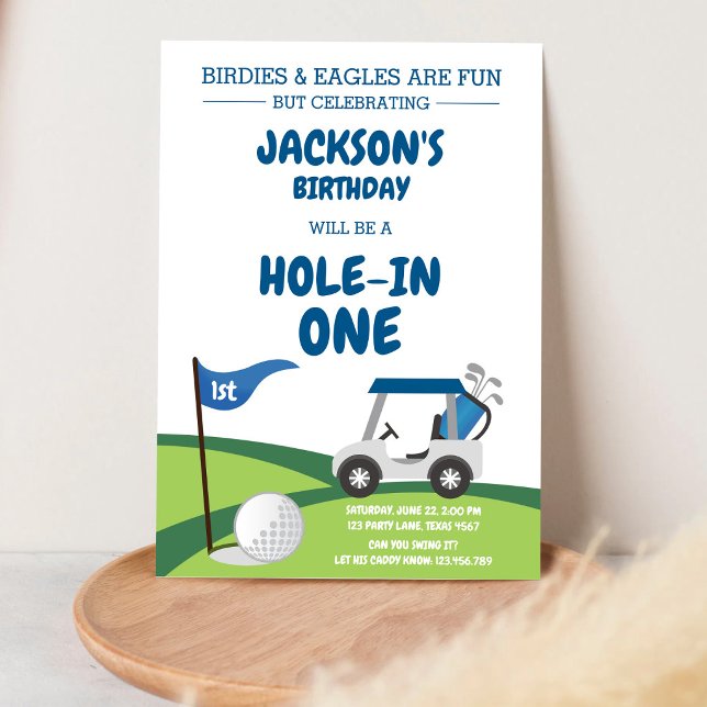 Hole In One Golf Par-tee 1st Birthday Invitation (Creator Uploaded)