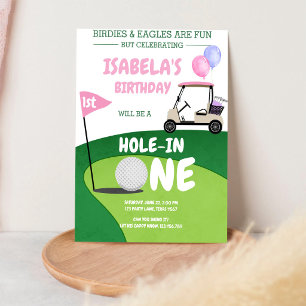 Hole In One Golf Par-tee 1st Birthday Invitation