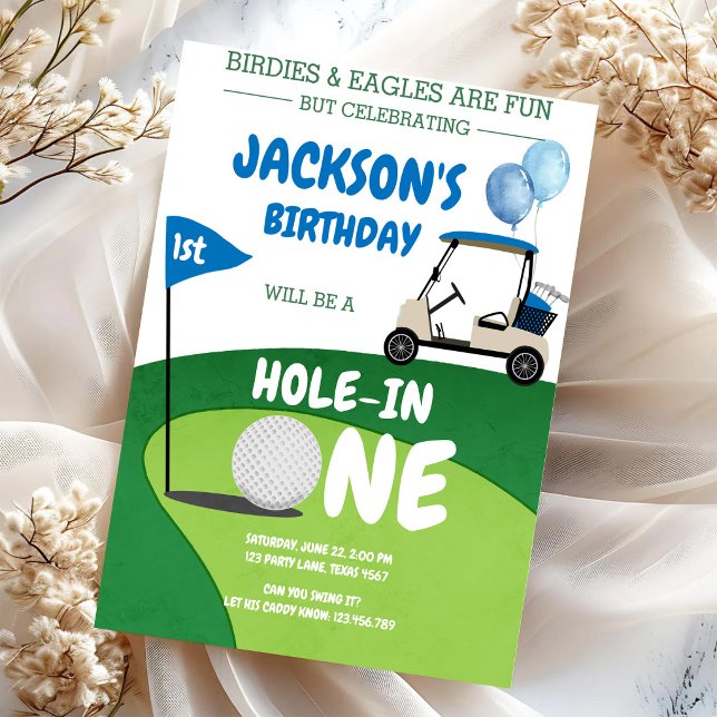 Hole In One Golf Par-tee 1st Birthday Invitation (Creator Uploaded)