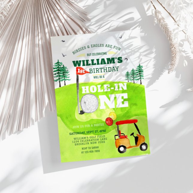 Hole in One Golf Par-tee 1st Birthday Invitation (Creator Uploaded)